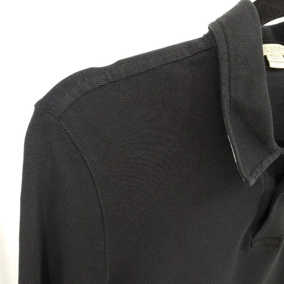 Men's Burberry Brit 100% Cotton Long Sleeve Polo S Black - Picture 7 of 16